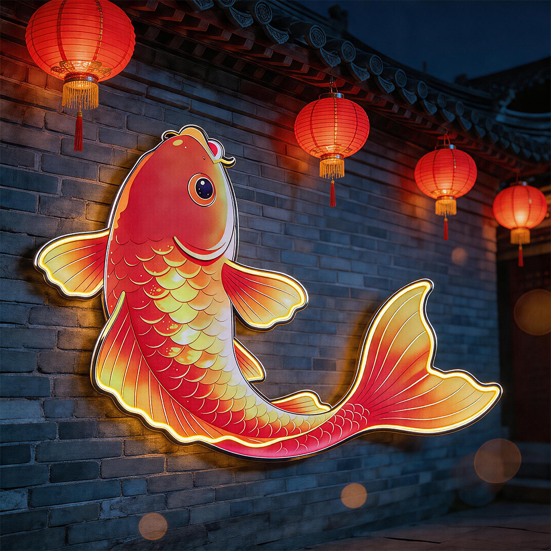 锦鲤祥瑞发光造型灯 商业美陈装饰 【出租·出售·定制服务】